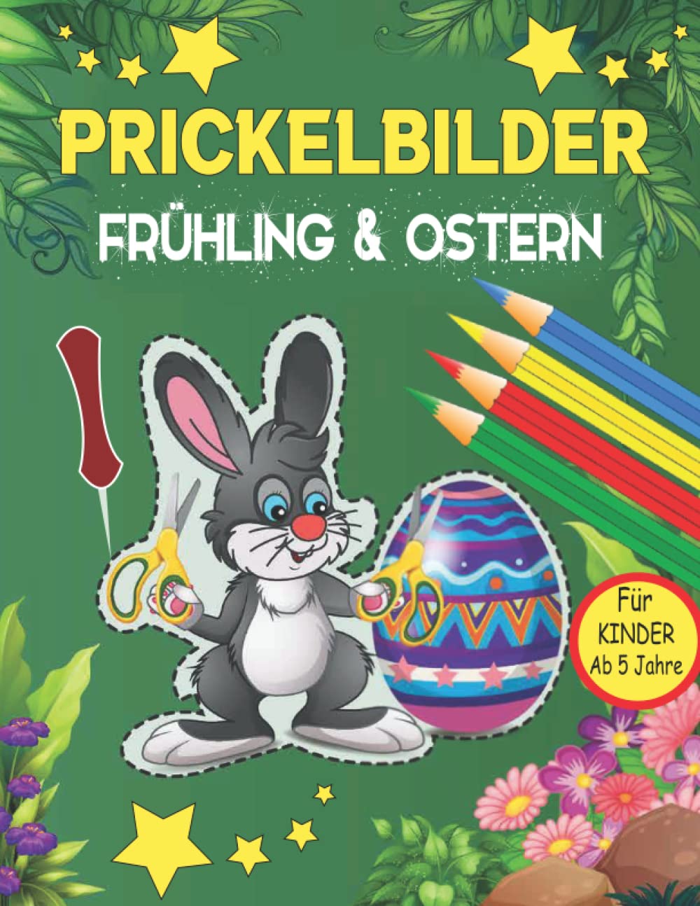 Prickelbilder Frühling und Ostern für Kinder: Prickel set für Jungen und Mädchen ab 5 Jahren . Ostern malen prickeln basteln und ausschneiden Tiptoi & Games