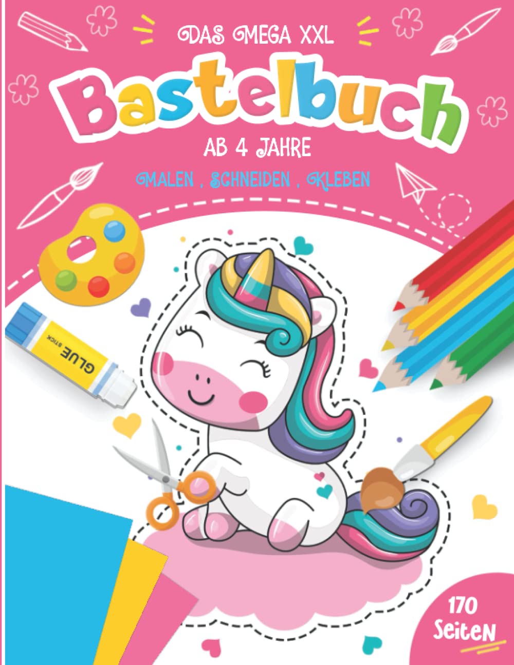 Bastelbuch ab 4 Jahre: Das XXL ِAusschneidebuch ab 4 Jahre für kinder | Schneiden Lernen, Kleben, Malen und Basteln! mit Einhorn und Prinzessinnen. Film, Art & Culture