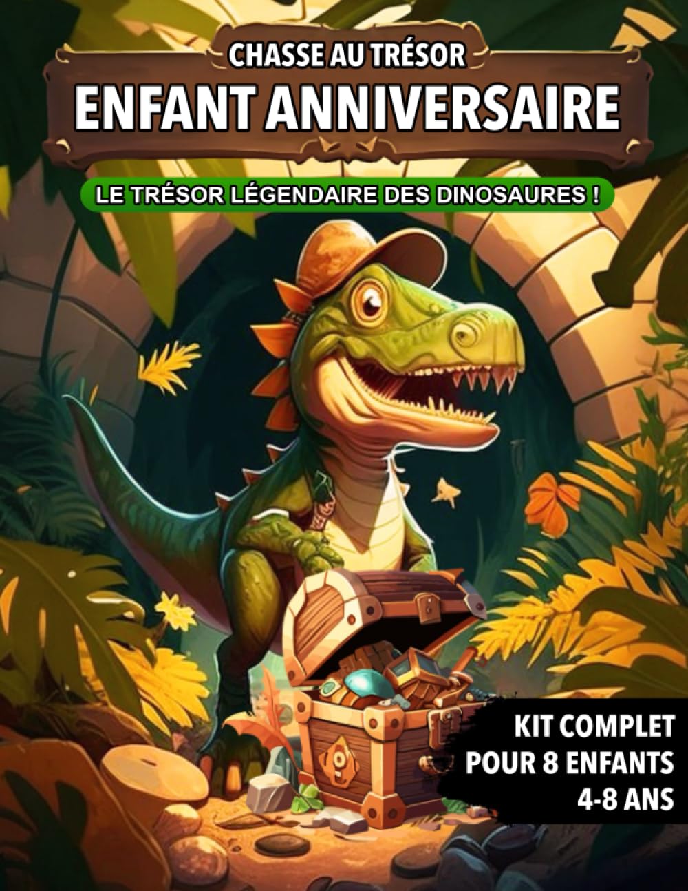 Chasse au Trésor Enfant Anniversaire Dinosaures: Dino Kit Complet pour Enfants de 4 à 8 ans - Carte au Trésor, Énigmes, Invitations et Certificats - Tout Compris! Tiptoi & Games