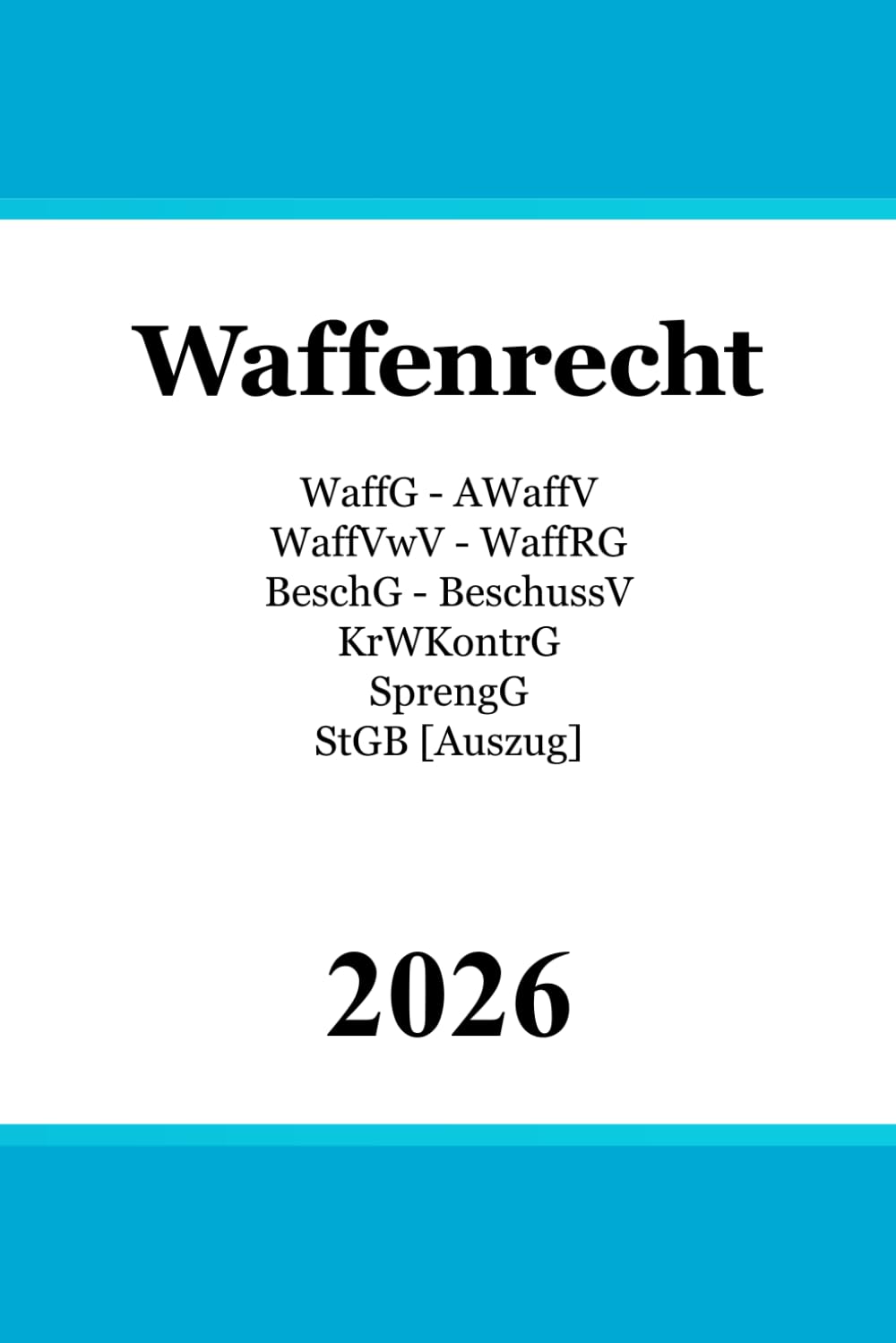 Waffenrecht: Waffengesetz (WaffG) | Allgemeine Waffengesetz-Verordnung (AWaffV) | | WaffGBundFreistV | WaffVwV | BeschG | BeschussV | KrWaffKontrG | ... Jäger, Büchsenmacher, Waffensachkunde Law