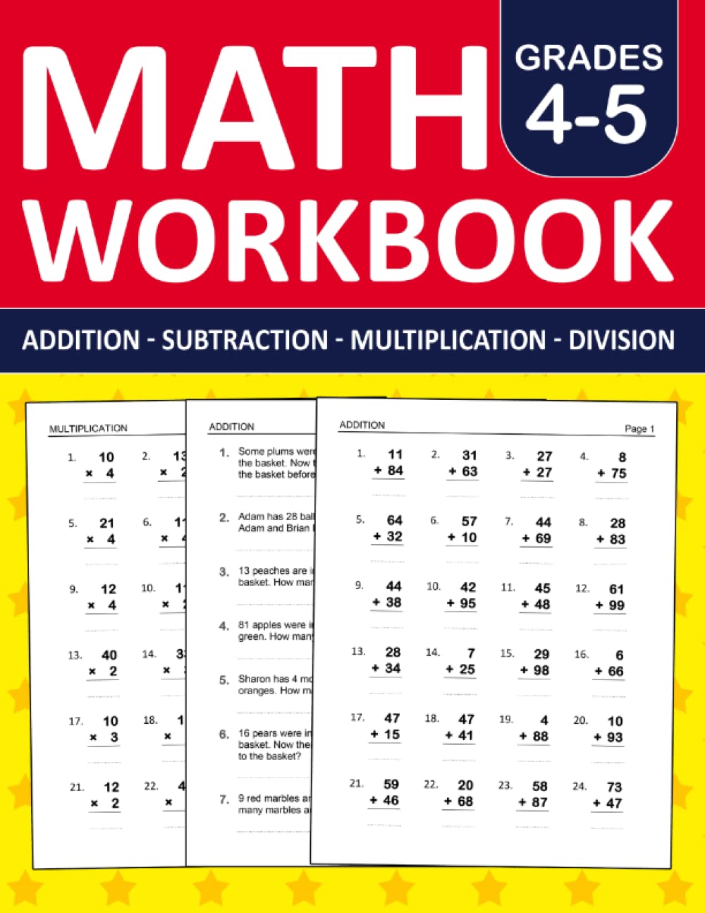 Math Workbook Grades 4 & 5 Addition,Subtraction,Multiplication,and Division Exercises: 3rd Grade and 4th Grade Math Practice Workbook With 880 ... | Math Worksheets For Grade 4 & 5 (Ages 9-11) Mathematics