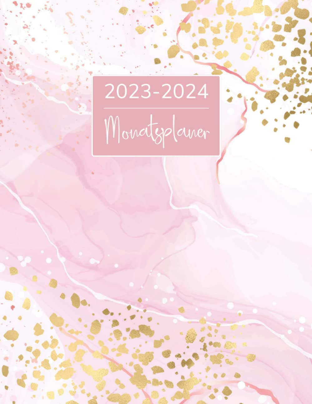 2023 - 2024 Monatsplaner: Rosa Gold Cover Design • 24 Monate Kalender für Lady Bosse • Monatskalender von Jan. 2023 bis Dez. 2024 • 1 Monat 2 Seiten • ... Budgetplaner • Monatlicher Ziele Planner Business, Finance & Career