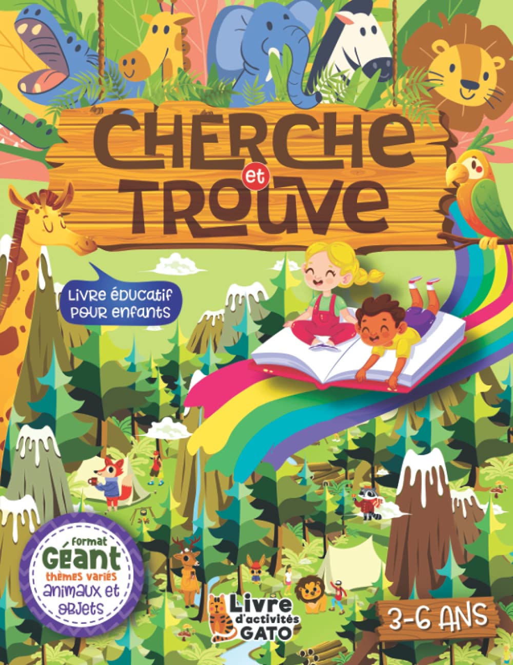 Cherche et trouve géant Animaux livre éducatif enfant 3-6 ans: Livre de jeux et d'activités ludiques filles et garçons, des jeux d'éveil améliorant la ... section (Mes Grands défis Cherche et trouve) Tiptoi & Games