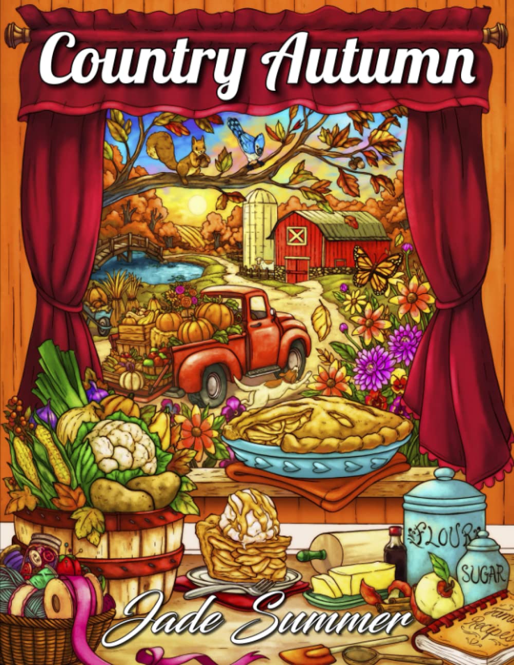 Country Autumn: An Adult Coloring Book with 50 Detailed Images of Charming Country Scenes, Beautiful Fall Landscapes, and Lovable Farm Animals (Country Coloring Books) Film, Art & Culture