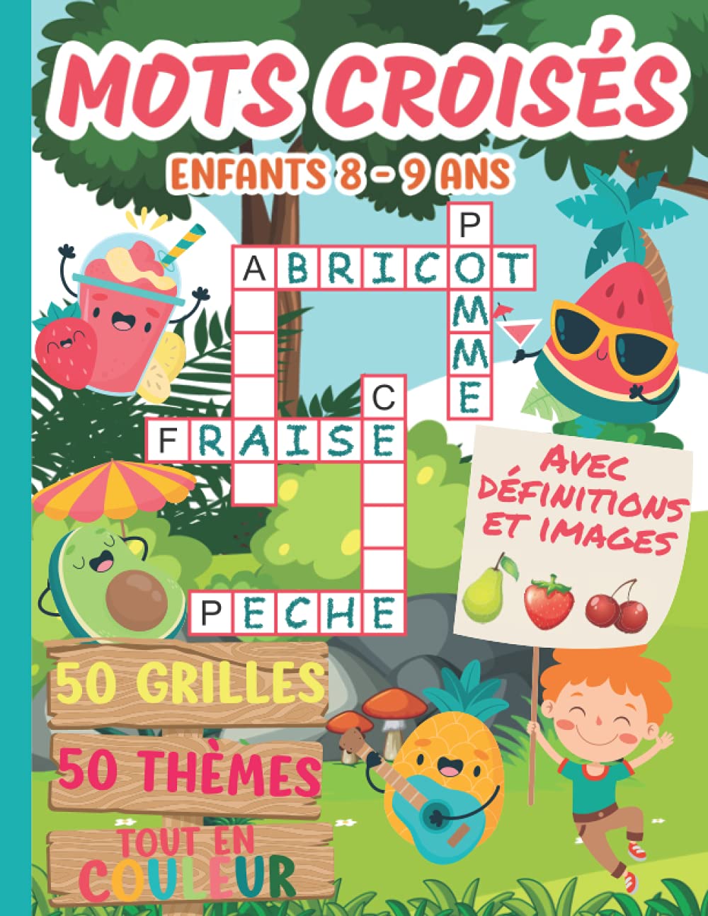 Mots croisés enfants 8 – 9 ans: 50 thèmes illustrés tout en couleur – 50 grilles variées et ludiques – Avec définitions et images pour aider l’enfant. Cahier d’activités pour enfants. Tiptoi & Games