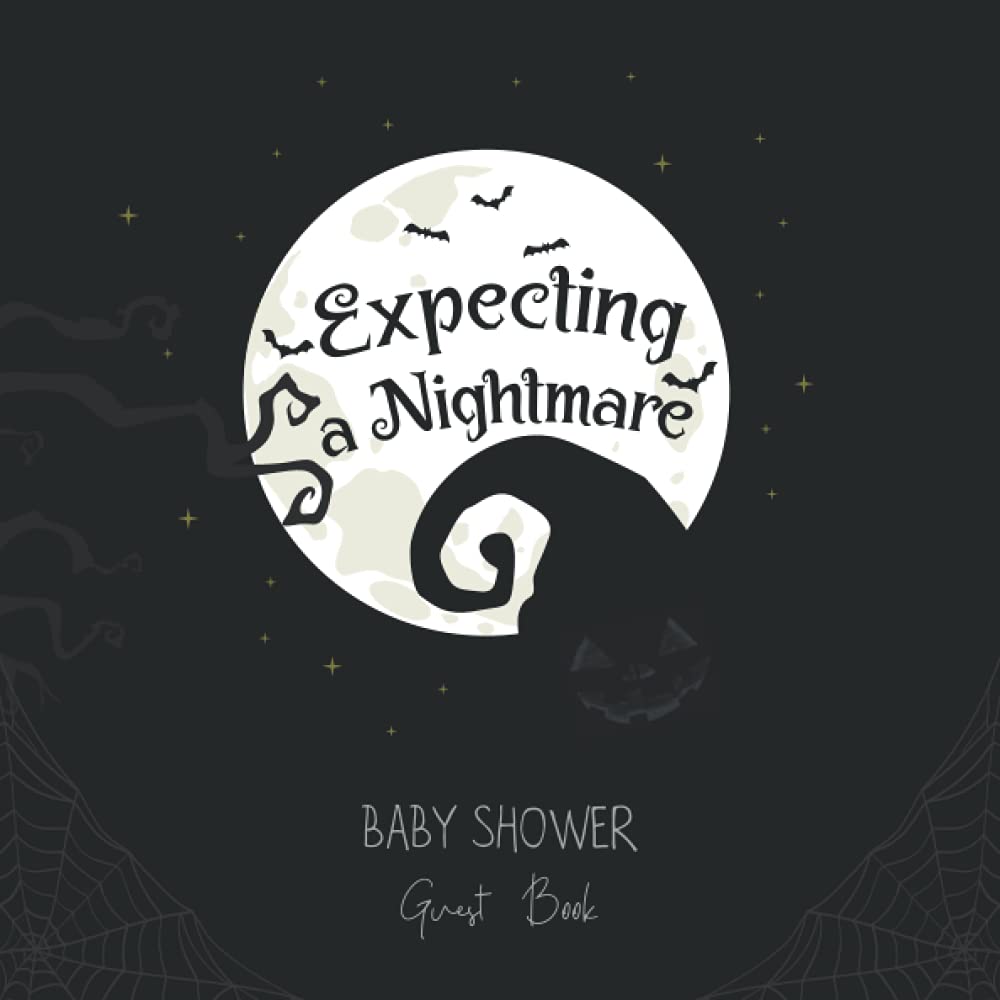 Expecting a Nightmare Baby Shower Guest Book Halloween Theme Parents & Children