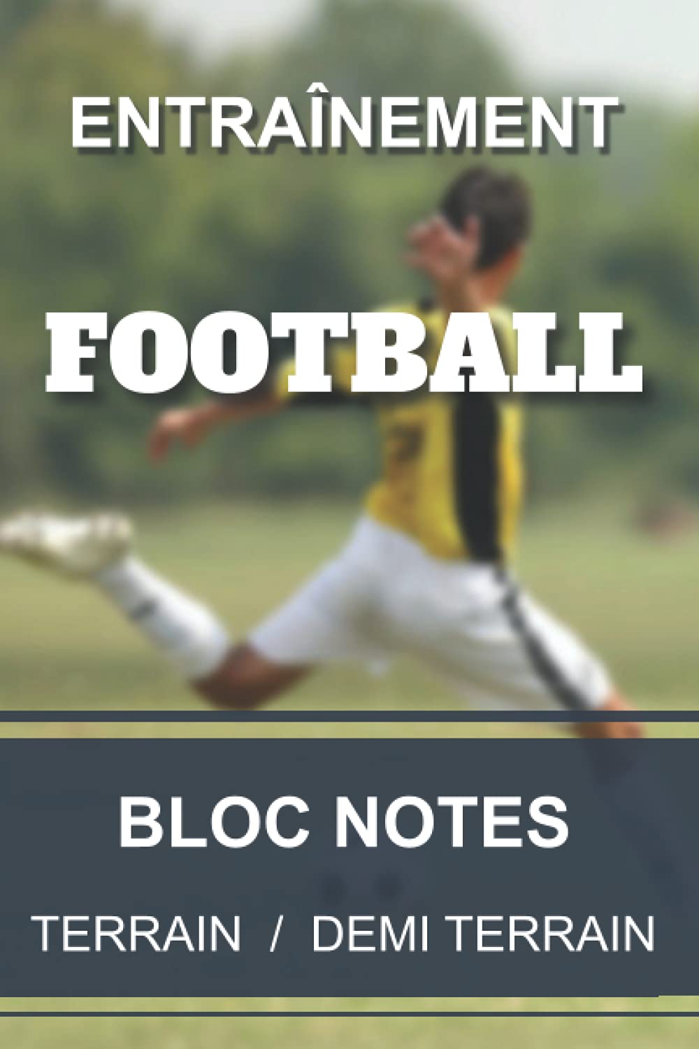 Carnet d'entraînement - football: Cahier pour entraîneur et coach de football | Tracé terrain - demi terrain | 6x9” 15,2x22,8cm 100 pages. Leisure & Fun