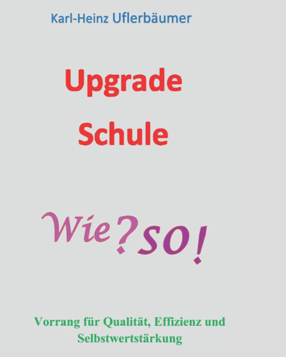 Upgrade Schule Wie?So!: Vorrang für Qualität, Effizienz und Selbstwertstärkung Books