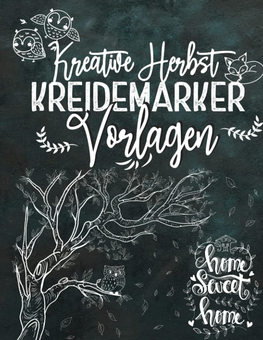 Kreative Herbst Kreidemarker Vorlagen: Halloween, Eulen, Pilze, Wald etc. / wiederverwendbare, abwechslungsreiche Kreidestift Vorlagen im XXL-A4 ... bemalen mit dem abwischbaren Kreidestift! Hobbies & Crafts