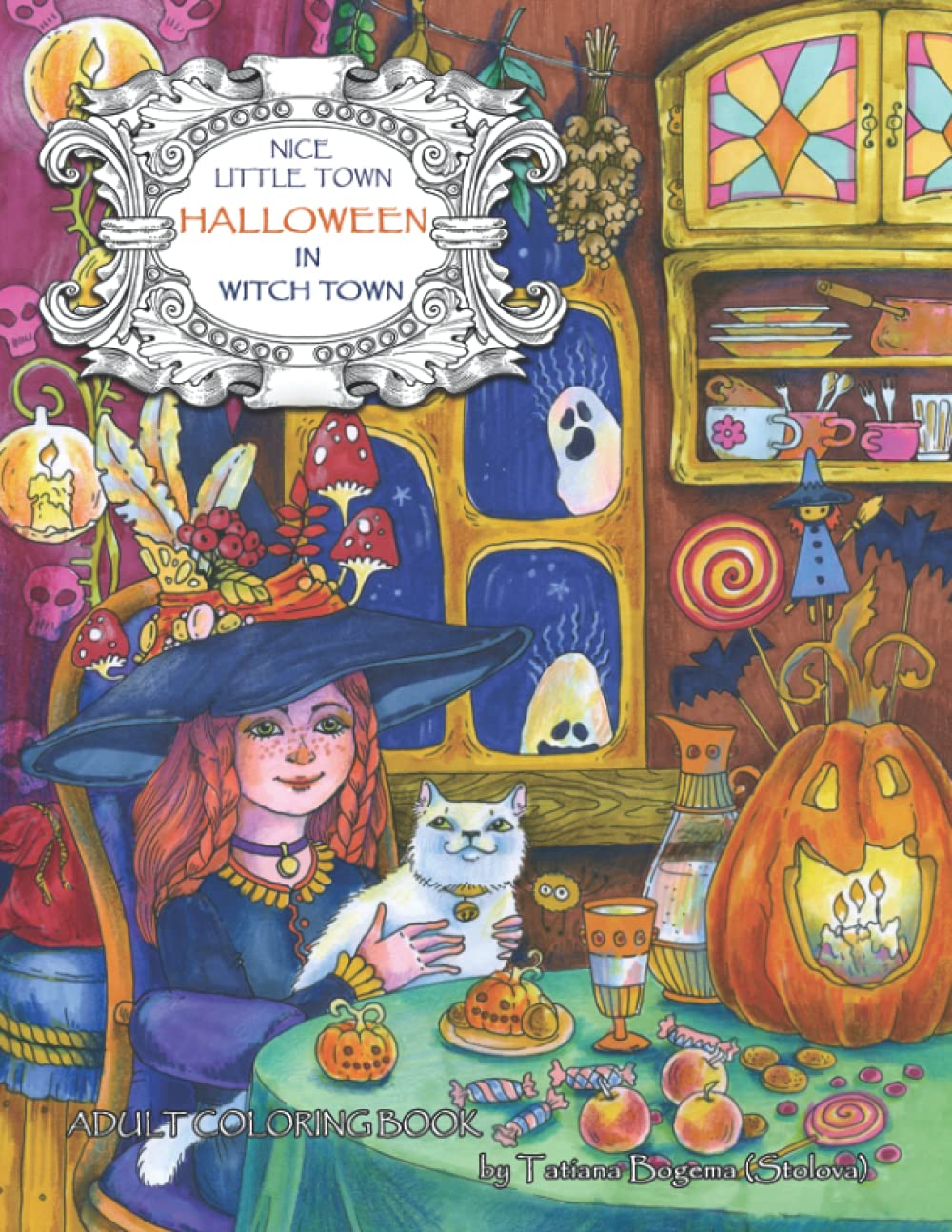Nice Little Town - Halloween in Witch Town: Adult Coloring Book (Holiday funny pictures, Stress relieving designs) Film, Art & Culture