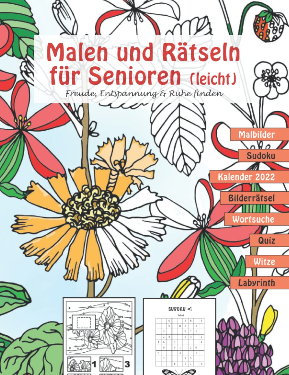 Malen und Rätseln für Senioren (leicht): NEU. Freude, Entspannung und Ruhe finden Sheet Music