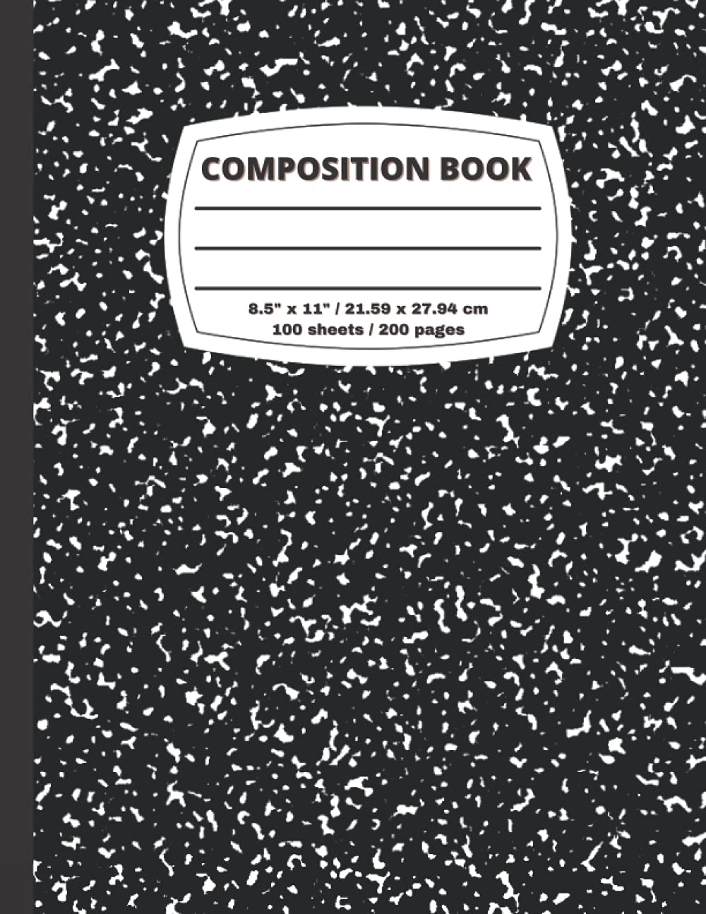 Composition Book: Black and White Marble Cover Composition Notebook, College Ruled, 200 pages, 8.5" x 11", Book for School and Students for Writing and Journaling Learning & Reference