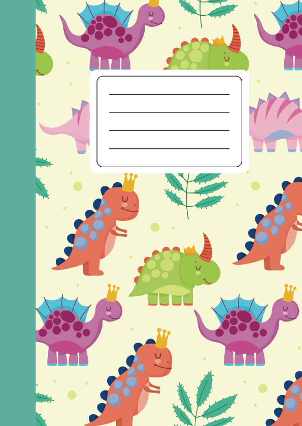 Quaderno senza righe per bambini: Schetchbook con fogli bianchi per disegnare, scrivere, prendere appunti e dipingere | 110 pagine | Formato A4 | Dinosauri con corona Essays & Short Stories