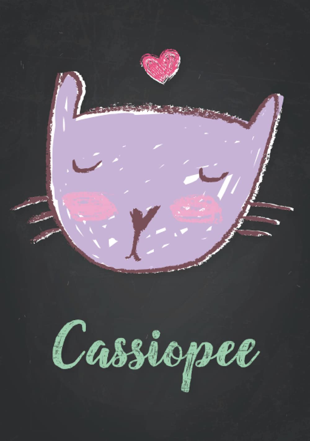 Cassiopee: Carnet de notes A5 | Prénom personnalisé Cassiopee | Cadeau d'anniversaire pour fille, femme, maman, copine, sœur | Dessin de chat mignon | 120 pages lignée, Petit Format A5 (14.8 x 21 cm) book