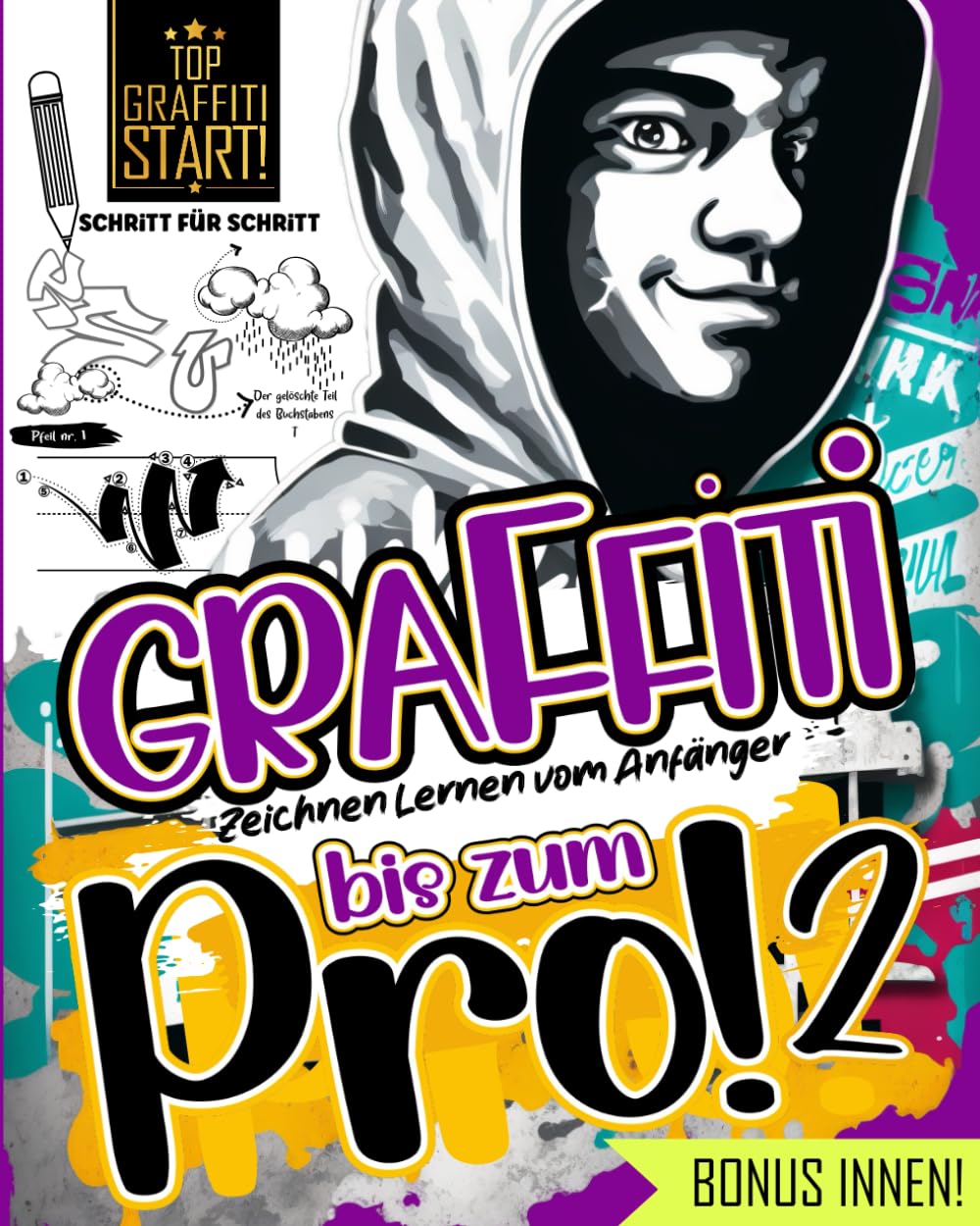 Graffiti Zeichnen Lernen vom Anfänger bis zum Pro!: Echte große Graffitischool 2 ist der Weg zum eigenen Graffiti Style mit detaillierten ... Elemente und Techniken stundenlangen Spaß Film, Art & Culture