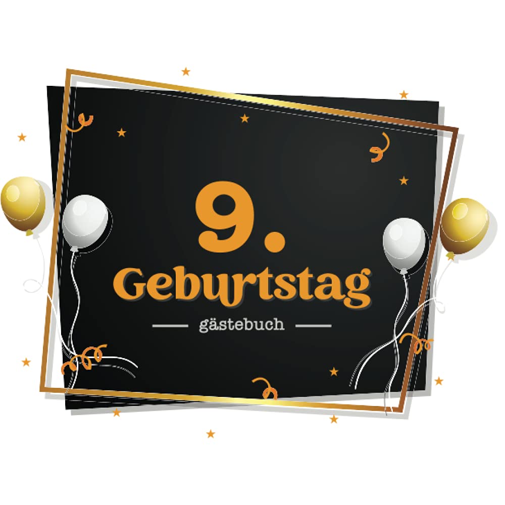 9. Geburtstag Gästebuch: Gästebuch zum9. Geburtstag für Junge oder Mädchen -9 Jahre Deko & Geschenk - Buch zum Eintragen für Wünsche und Fotos der Gäste Books