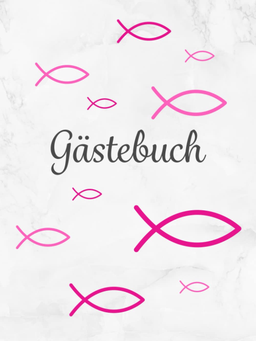 Gästebuch: Taufe | Konfirmation | Erstkommunion | Firmung・Hardcover mit rosa Fisch Deko perfekt für Mädchen・Für geschriebene Glückwünsche von Freunden ... Fingerabdruck Baum・Dezent dekorierte Seiten Living & Furnishing
