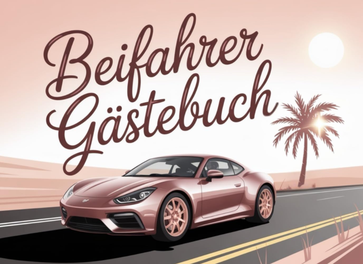 Beifahrer Gästebuch rosegold lustiges Geschenk für Fahranfänger zum bestandenen Führerschein | Buch zum ausfüllen für Mitfahrer | witzige Geschenkidee ... mit Vorlagen zum eintragen | Querformat Lifestyle