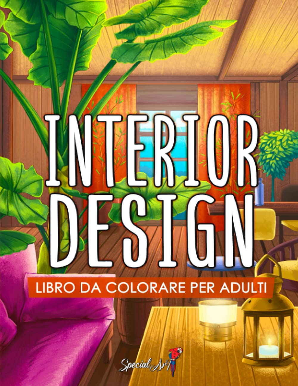 Interior Design - Libro da colorare per adulti: Bellissima collezione di pagine da colorare con disegni ispiratori per la casa, idee per stanze ... per rilassarsi e combattere lo stress Hobbies & Crafts