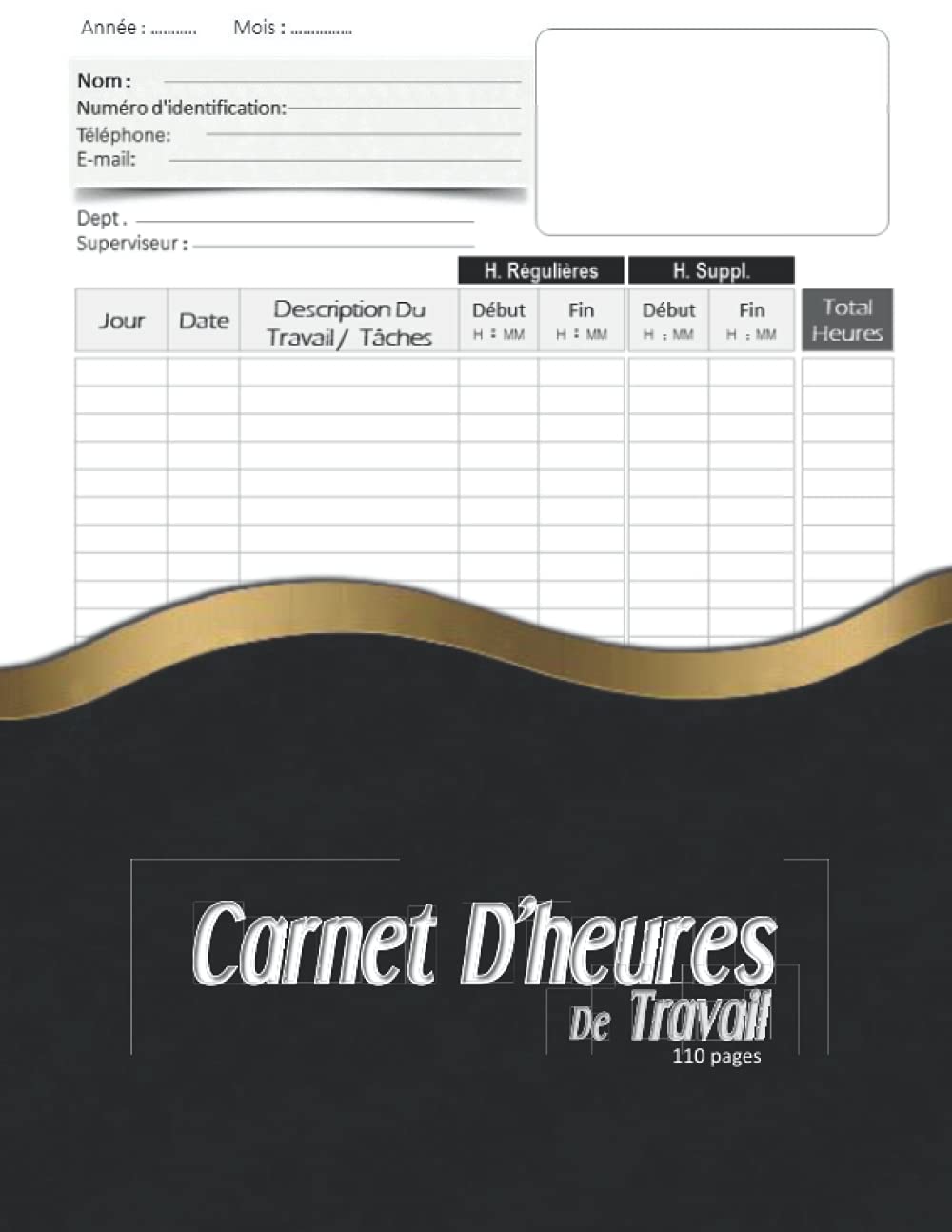 Carnet d'heures de travail.: Enregistrer les heures travaillées sur diverses tâches pour les employeurs, les employés, les petites entreprises et pour un usage personnel. Business, Finance & Career