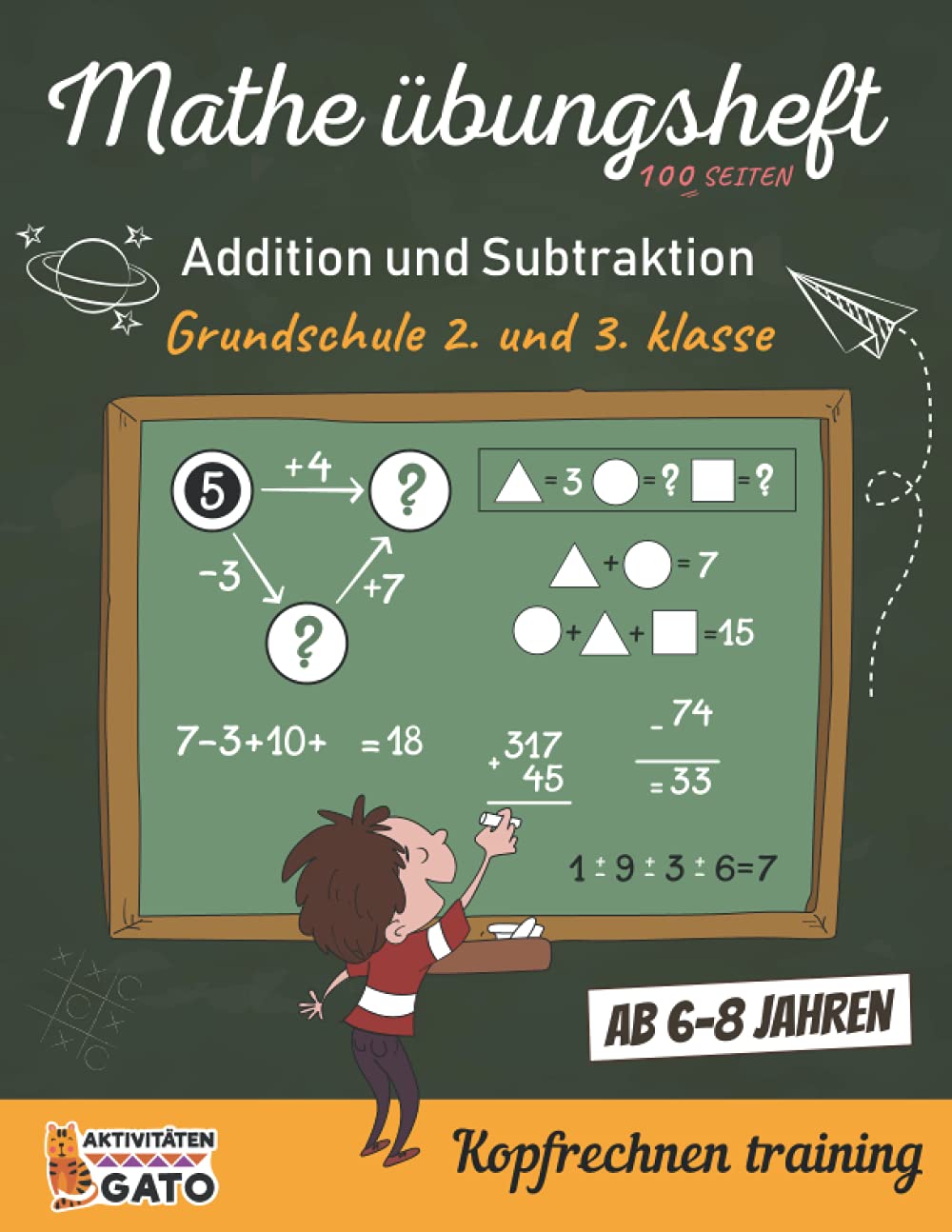 Mathe übungsheft Klasse 2 und 3 Kopfrechnen training ab 6-8 jahre: Mathe rätsel grundschule 2. klasse und 3. klasse Rätselblock ab 6 jahre | Logisches ... kinder rätselspaß | Mathe übungsheft Non-fiction