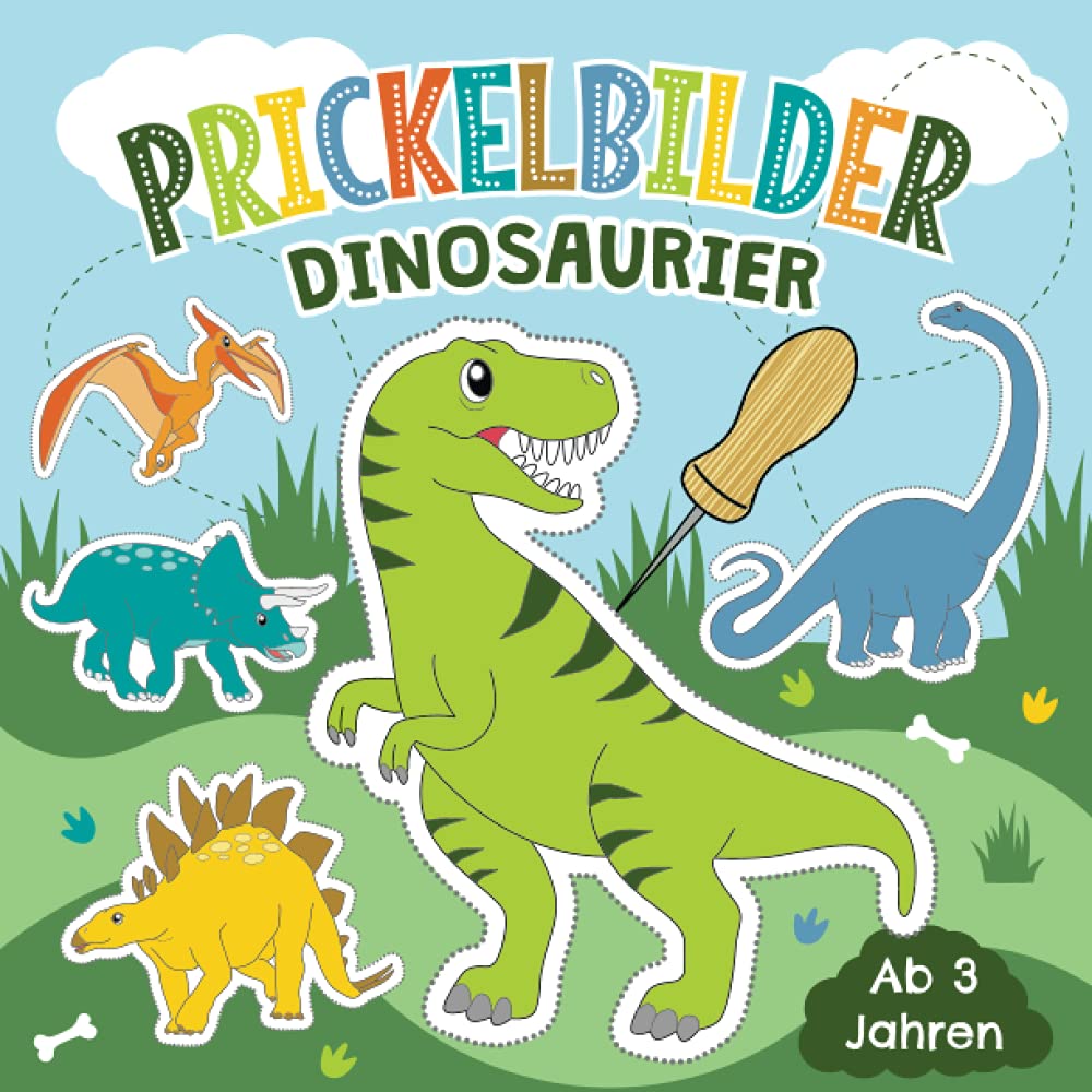 Prickelbilder Dinosaurier ab 3 Jahren: Dino Prickelblock für Kinder | Malen, Prickeln, Ausschneiden und Basteln | Tolles Bastelbuch mit Prickelvorlagen für Mädchen und Jungen Tiptoi & Games