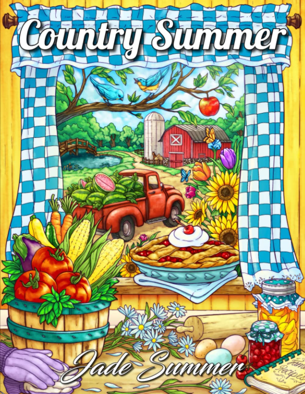 Country Summer: An Adult Coloring Book with 50 Detailed Images of Charming Country Scenes, Beautiful Rustic Landscapes, and Lovable Farm Animals (Country Coloring Books) Film, Art & Culture