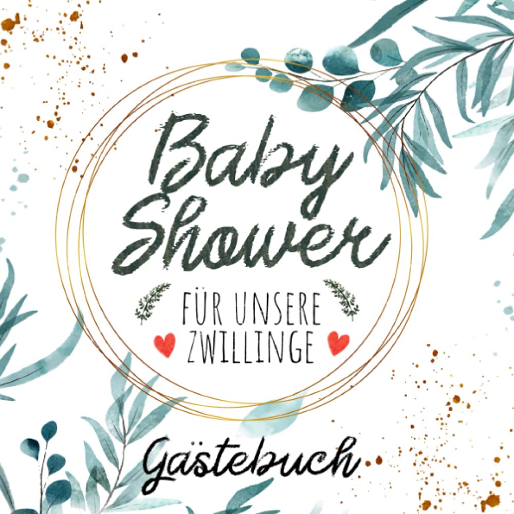 BABY SHOWER GÄSTEBUCH: Für unsere Zwillinge ✦ Mit Farbe ✦ Gästebuch ✦ Parents & Children