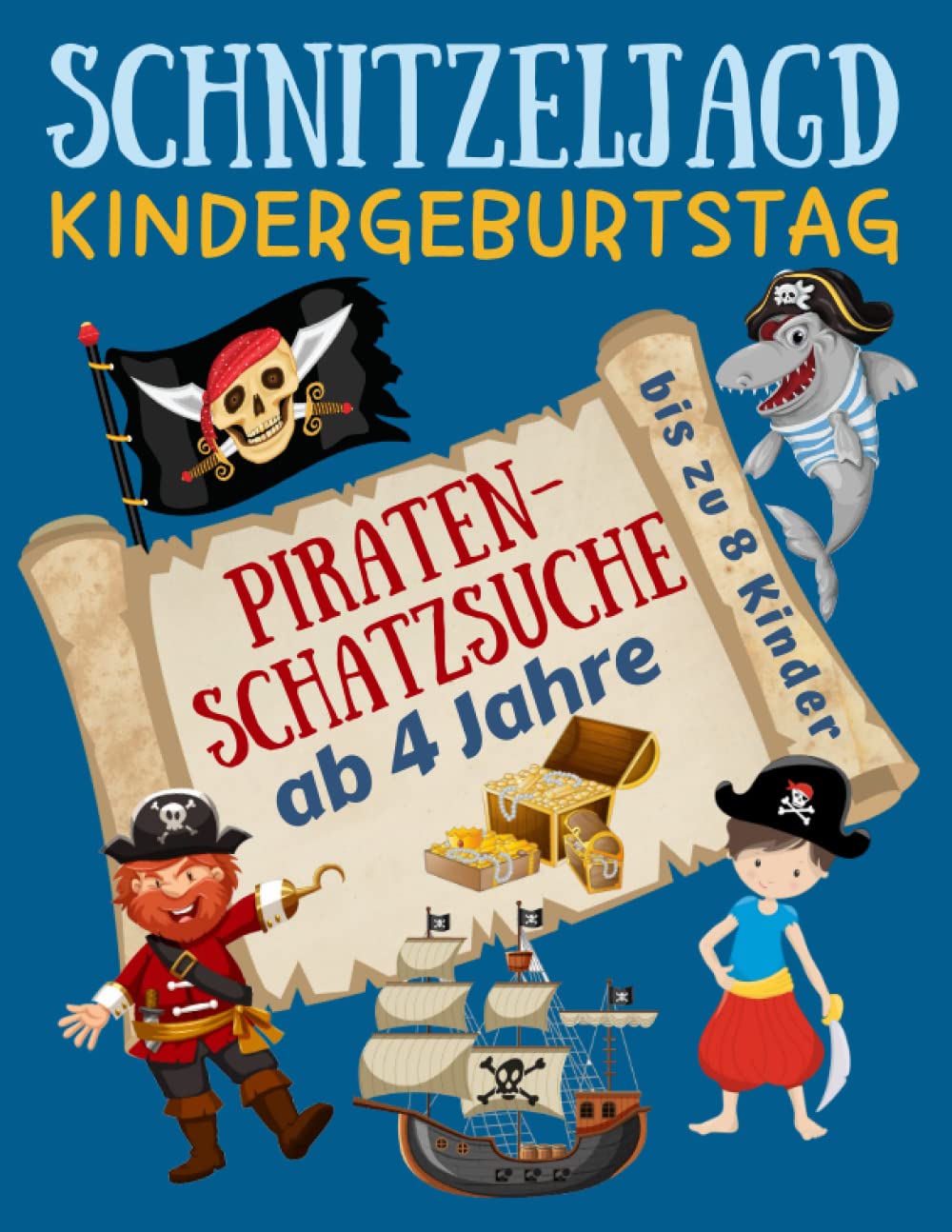 Schnitzeljagd Kindergeburtstag: Piraten - Schatzsuche ab 4 Jahre: Komplettset mit Schatzkarte, Rätseln, Einladungen zur Piratenparty, Urkunden, Deko ... - bis zu 8 Kinder (Partyspiele Kinder) Leisure, Home & Garden