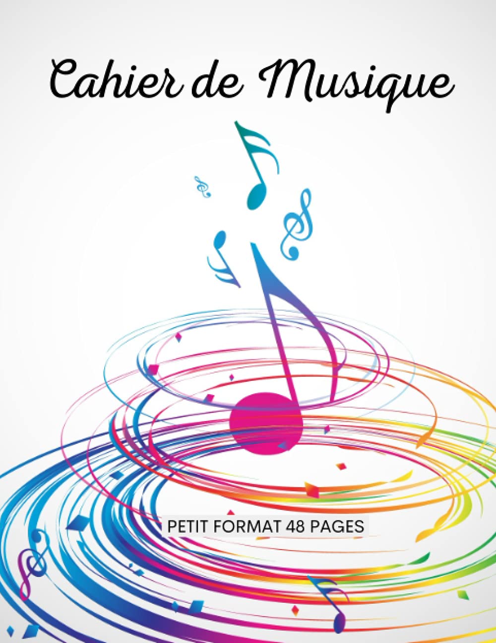 cahier de musique petit format: 17x22 | carnet de partition 48 pages avec 10 portées musicales pour le solfège ou la composition | pour enfants et adultes débutants ou confirmés | couverture originale Arts & Music