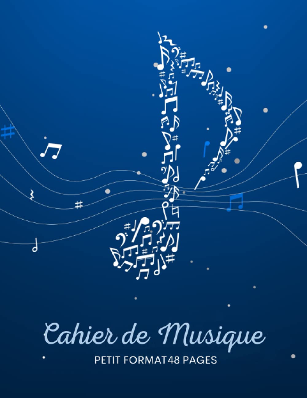 cahier de musique petit format: 17x22 | carnet de partition 48 pages avec 10 portées musicales pour le solfège ou la composition | pour enfants et adultes débutants ou confirmés | couverture originale Arts & Music