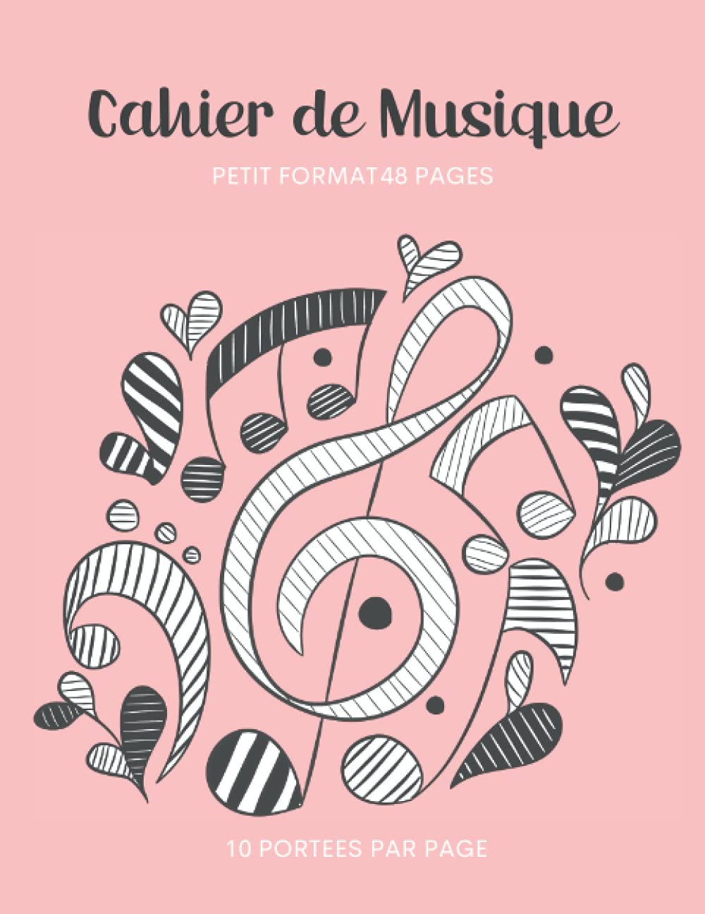cahier de musique petit format: 17x22 | carnet de partition 48 pages avec 10 portées musicales pour le solfège ou la composition | pour enfants et adultes débutants ou confirmés | couverture originale Arts & Music