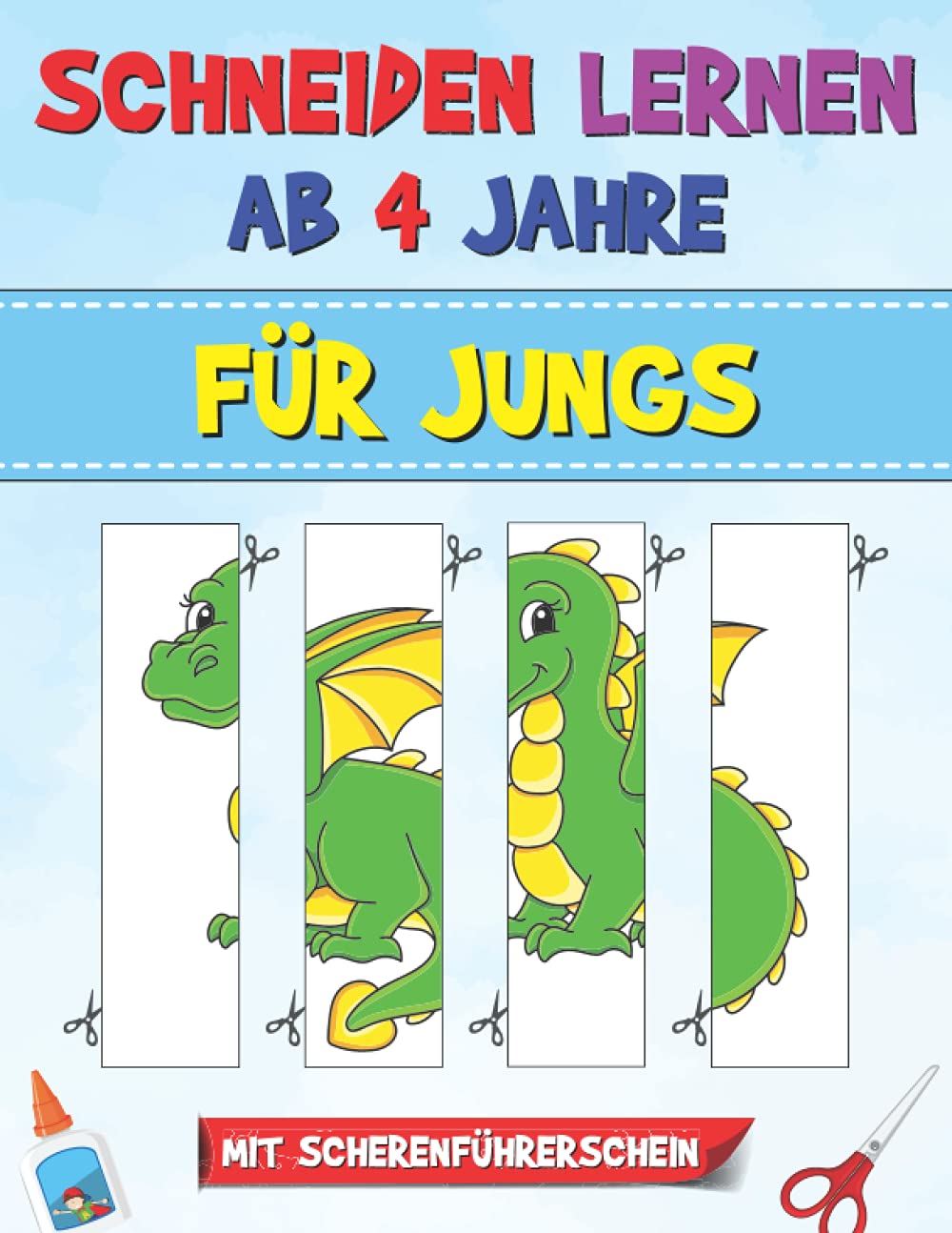 Schneiden Lernen ab 4 Jahre für Jungs: Ausschneiden für Kinder mit dem Scherenführerschein - Ideales Übungsbuch für Kindergarten, Vorschule und Grundschule Hobbies & Crafts