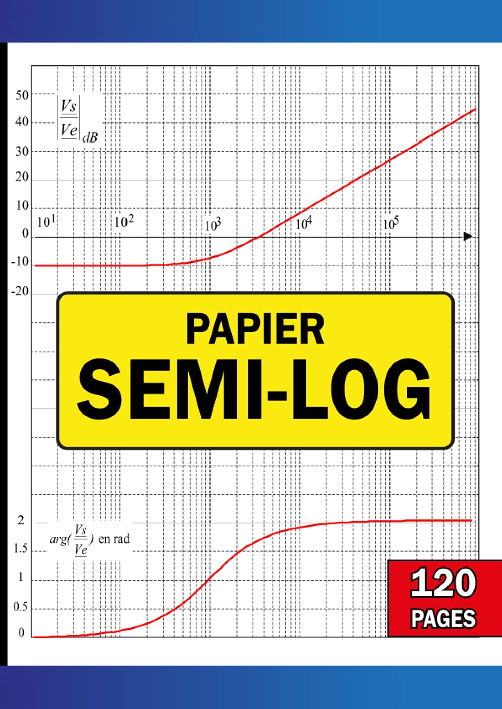 Papier Semi-Log: Cahier de papier semi logarithmique à 5 décades pour les élèves et les profs d'automatique - Idéal pour tracer les diagrammes de Bode ... les exercices d'asservissement | format A4 Study Guides