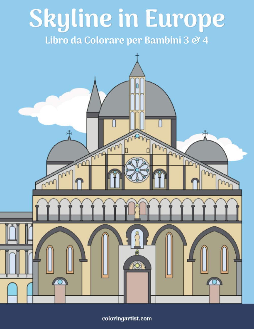 Skyline in Europe Libro da Colorare per Bambini 3 & 4 Architecture
