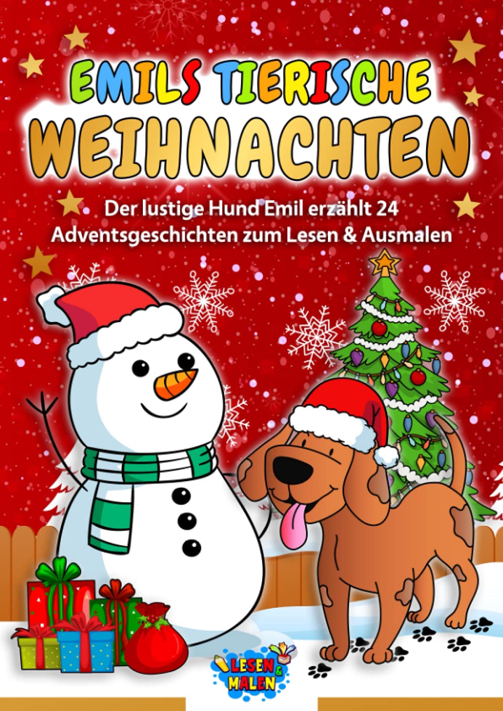 Emils tierische Weihnachten: Der lustige Hund Emil erzählt 24 Adventsgeschichten zum Lesen & Ausmalen Contemporary literature Books