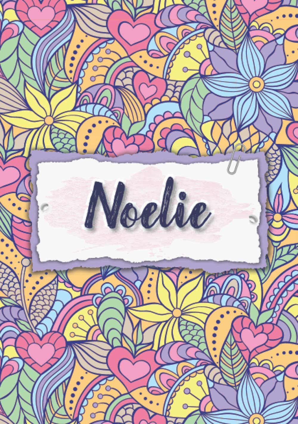 Noelie: Carnet de notes A5 | Prénom personnalisé Noelie | Cadeau d'anniversaire pour femme, maman, sœur, copine, fille ... | Design : floral | 120 pages lignée, Petit Format A5 (14.8 x 21 cm) book