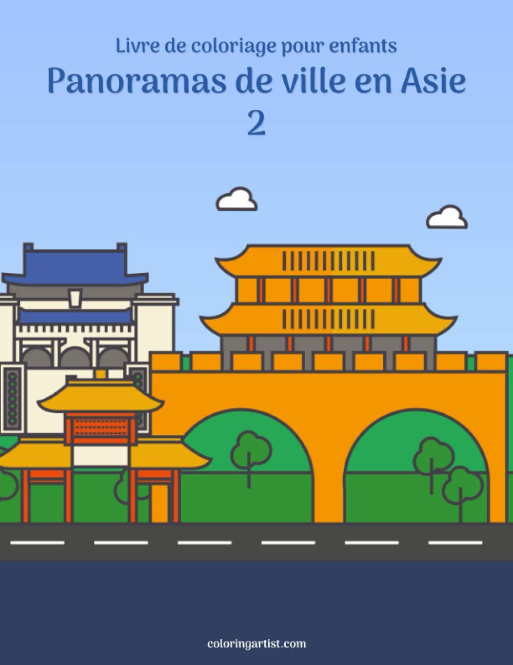 Livre de coloriage pour enfants Panoramas de ville en Asie 2 book