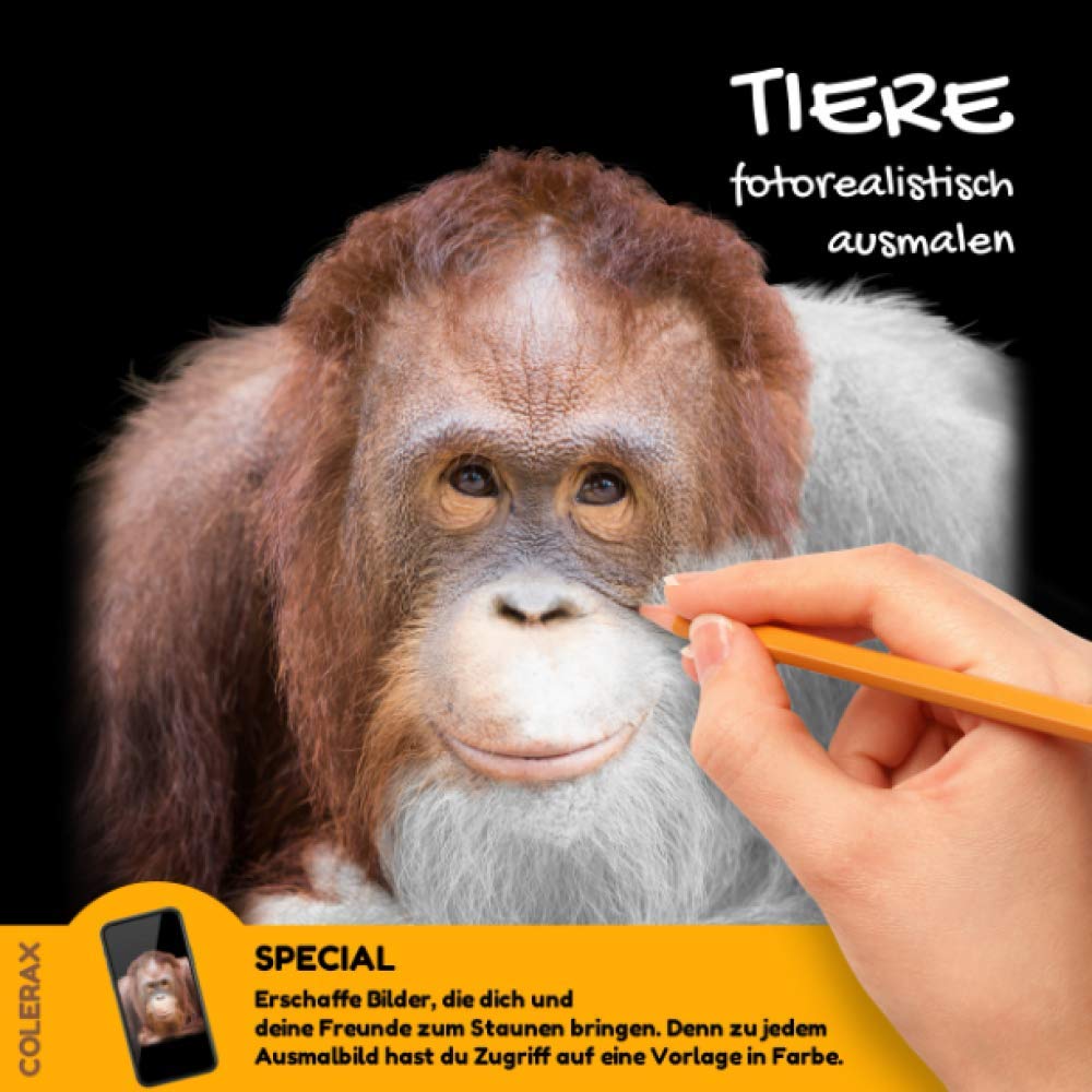 TIERE fotorealistisch ausmalen: Erschaffe Bilder, die dich und deine Freunde zum Staunen bringen. Denn zu jedem Ausmalbild hast du Zugriff auf eine Vorlage in Farbe. Learning & Reference