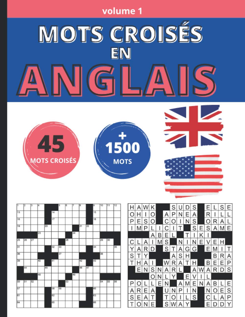 Mots Croisés en Anglais: 45 Mots Croisés. Plus de 1500 mots. Apprendre l'anglais tout en s'amusant Foreign Languages ​​& Dictionaries