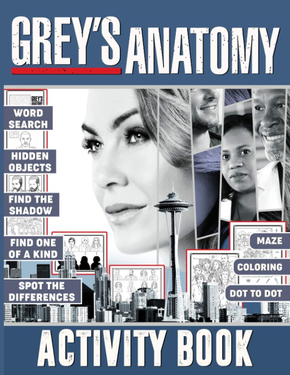 Greys Anatomy Activity Book: Maze, Find Shadow, Coloring, One Of A Kind, Word Search, Spot Differences, Hidden Objects, Dot To Dot Activities Books For Kid And Adult Books