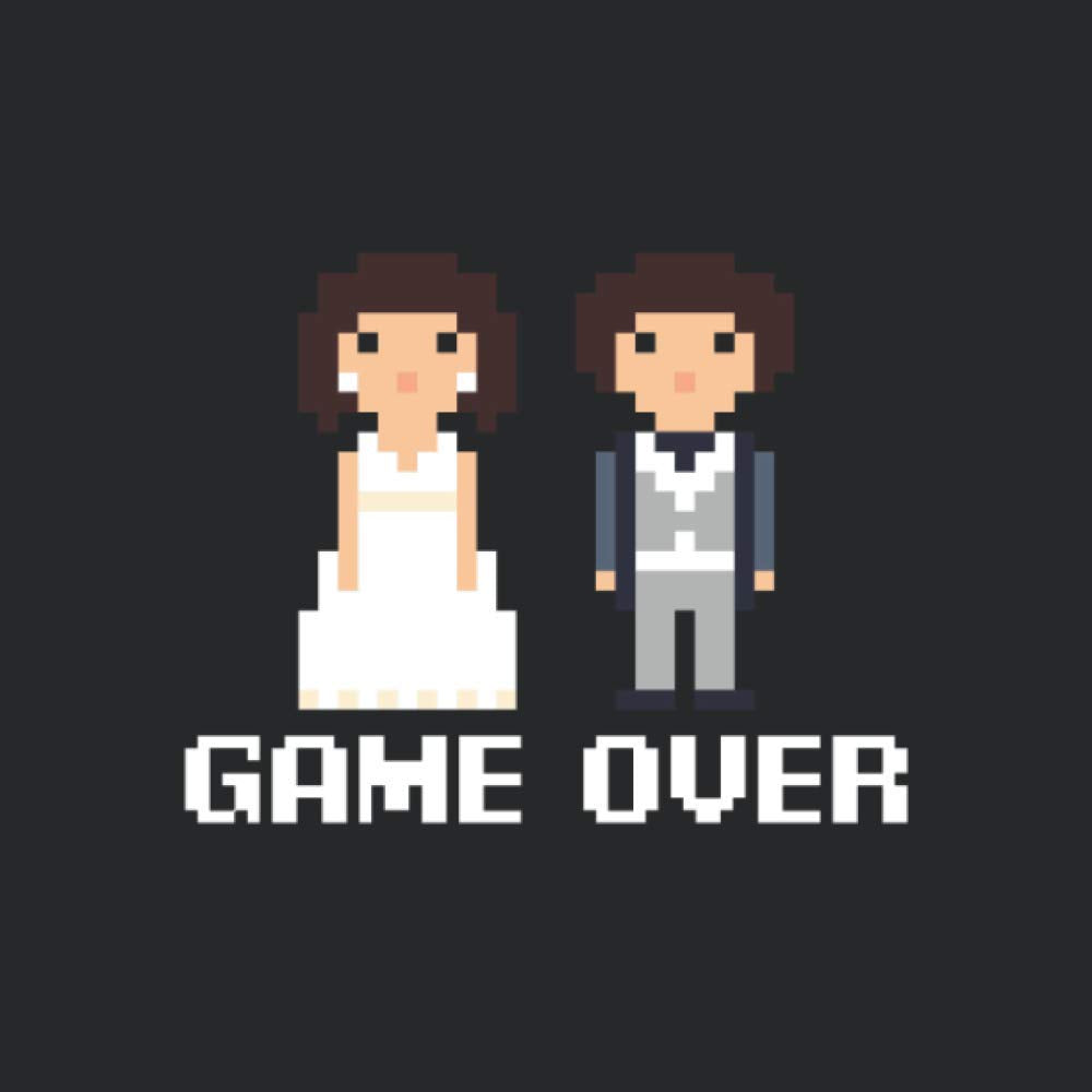 Lustiges Hochzeitsgästebuch: Gästebuch mit Fragen über das Brautpaar zum Ausfüllen ♦ Hochzeitsalbum für über 100 Einträge ♦ 8,5x8,5 Format ♦ Motiv: Game over 8 Partnership & Love