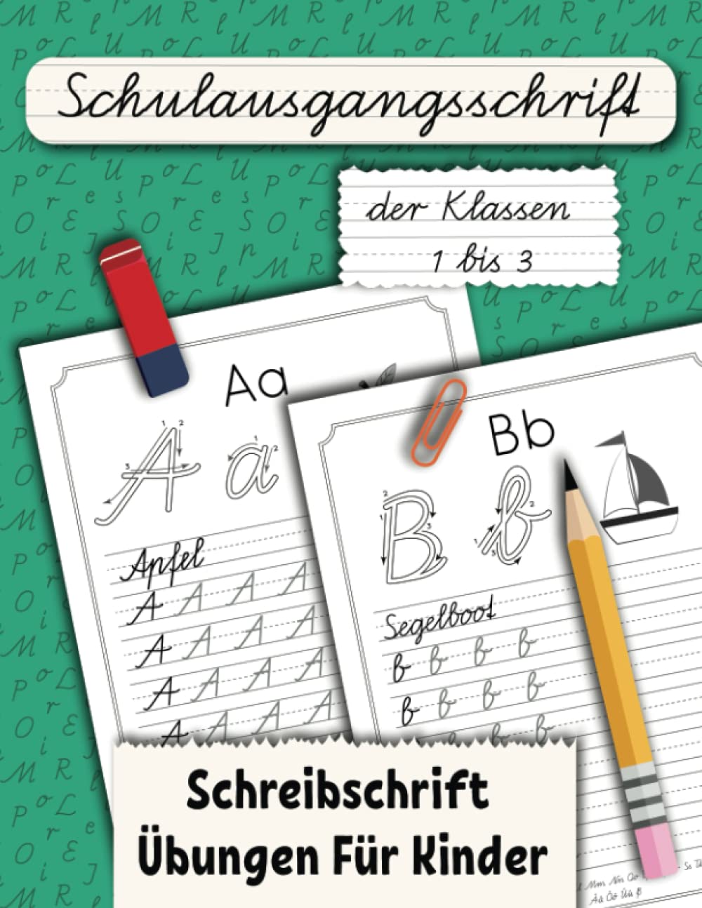 Schulausgangsschrift der Klassen 1 bis 3: Schreibschrift Übungen Für Kinder Education & Training