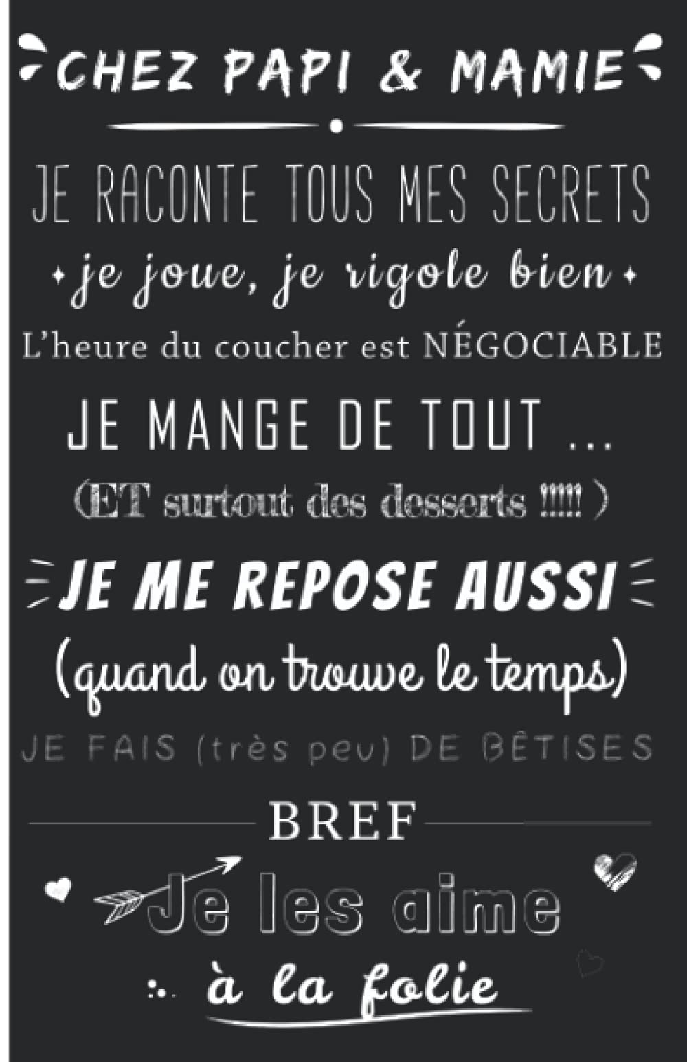 CHEZ PAPI & MAMIE: Carnet de notes original à offrir à ses grands parents - Idée cadeau pour noel, fête des grands-mères, anniversaire ou toute autre ... - Format A5 - 120 Pages Lignées en pointillés Parents & Children