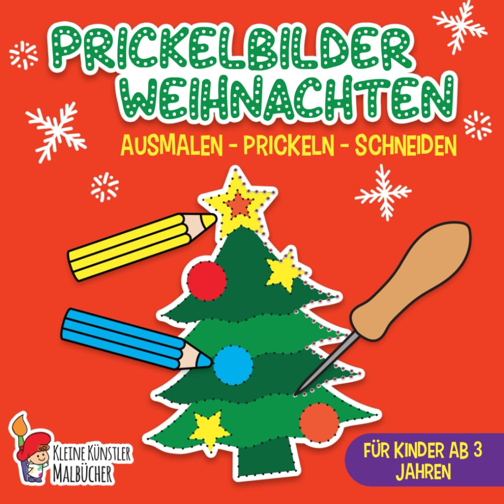 Prickelbilder: Weihnachten - Das große Prickel Mal- und Bastelbuch für Kinder - Ausmalen, Prickeln, Schneiden - Prickelblock für Kinder Ab 3 Jahren Lifestyle