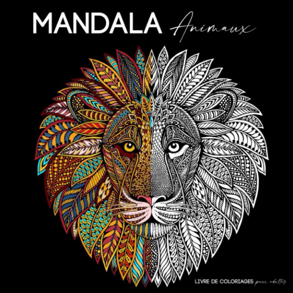 Mandala Animaux | Livre de coloriages pour adultes: 50 dessins antistress | Lions, éléphants, hiboux, chevaux, chiens... à colorier | Format 20,9 x 20,9 cm book