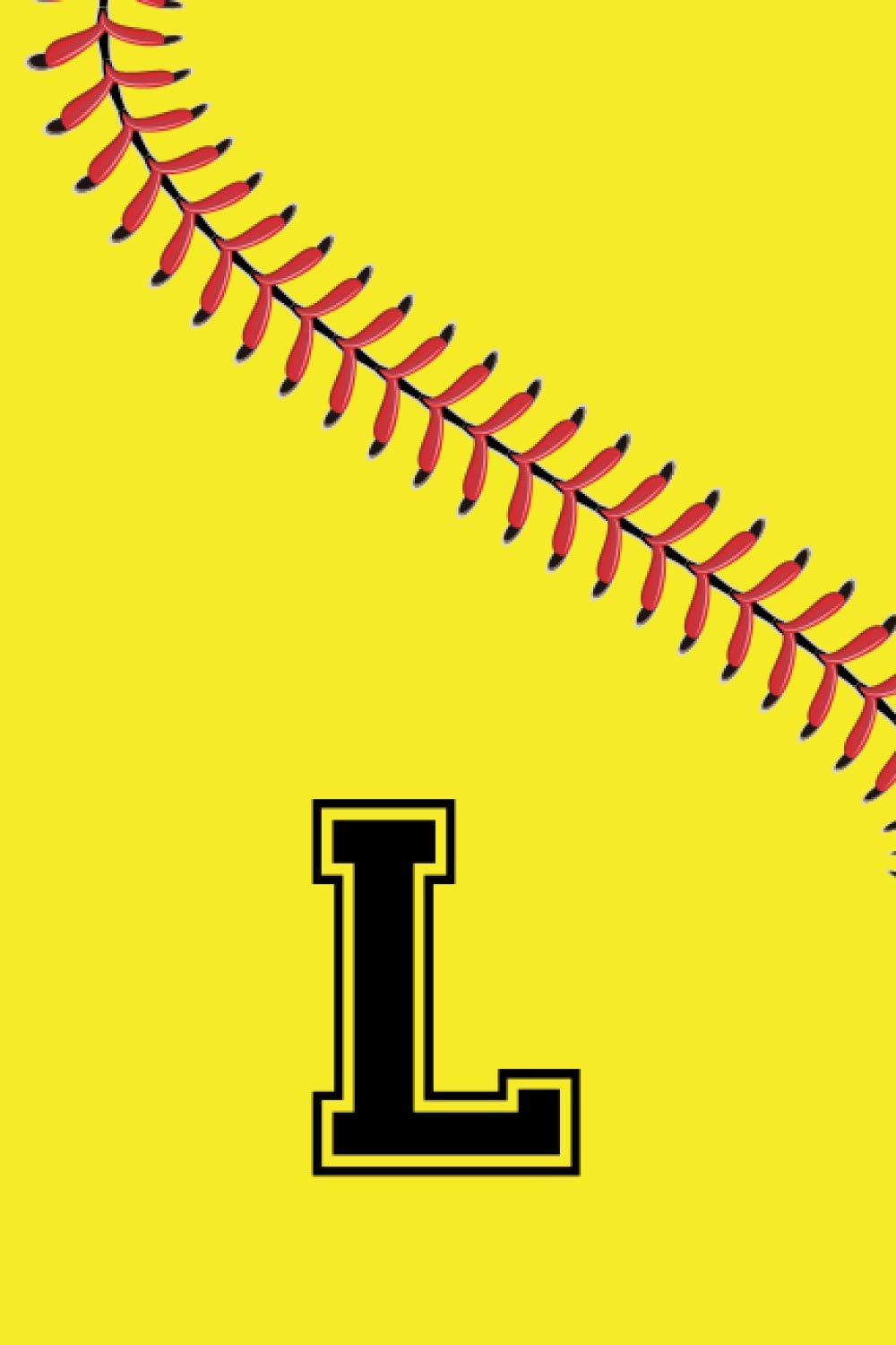 L: Monogram Initial Letter Name Softball Journal/Notebook, Personalized Softball Gift For Daughter, Yellow Cover, Softball Player Notebook, Softball ... gift, 120 Pages of 6" x 9" Lined Notebook Essays & Short Stories
