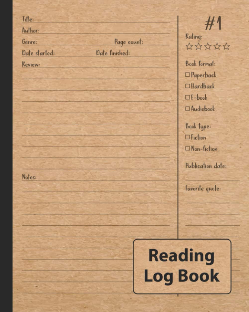 Reading Log Book: For Reviewing All of Your Favorite Books, Reading Journal with Table of Contents & Pre-Numbered Pages Contemporary literature Books