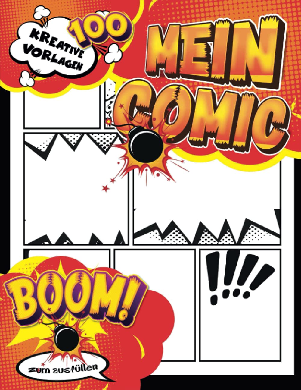 Zeichnen Lernen Für Erwachsene: 100 Seiten leeres Comic-Buch zum Erstellen eigener Comics mit einer Vielzahl von Vorlagen Arts & Music