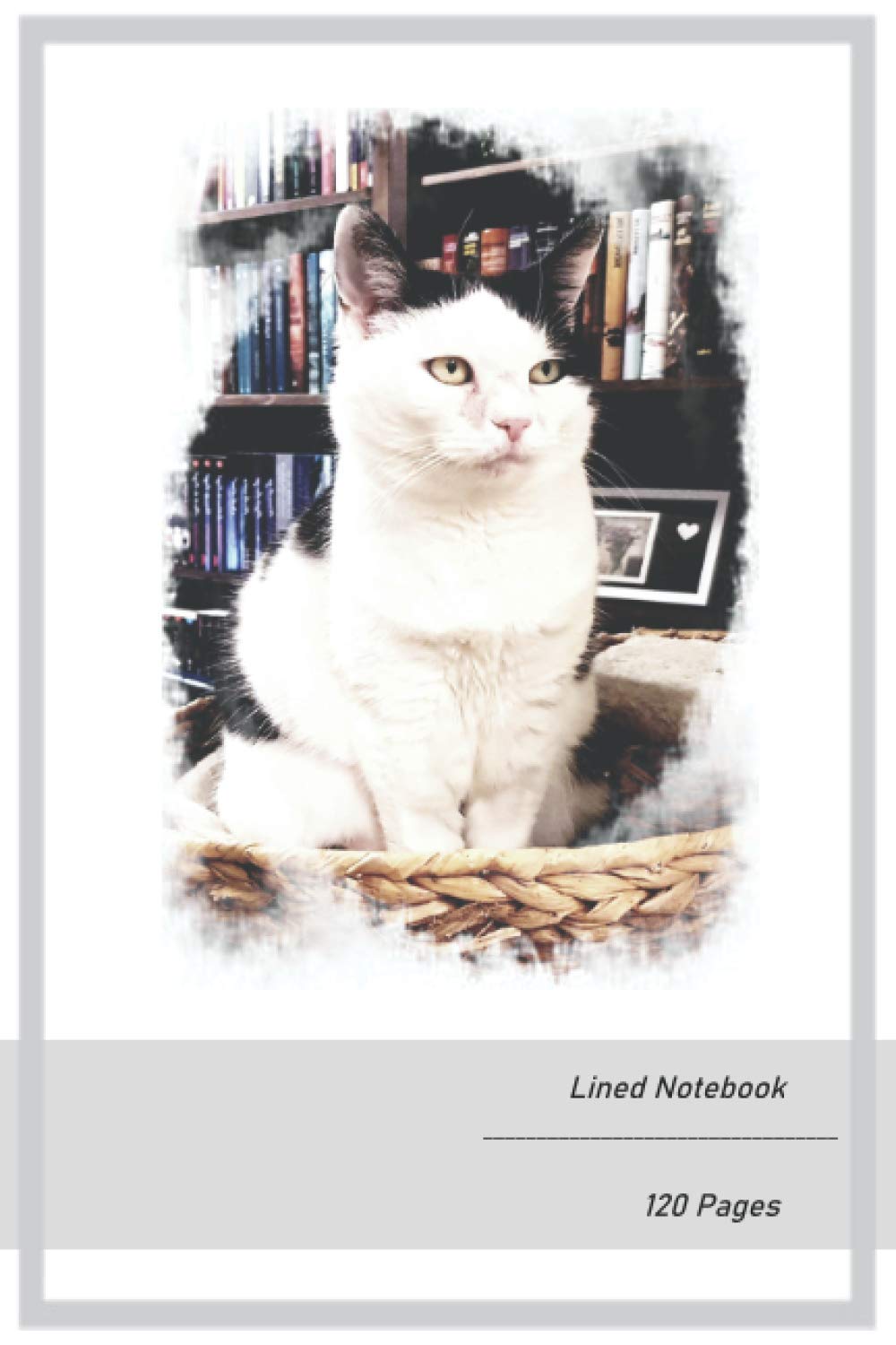 Notebook Black and White Cat: 120 Lined Pages / 6x9 Inch (15,24x22,86 cm) / Journal / Organizer / Writing Journal / Kitten / Pets / Design: Cat on White Background book